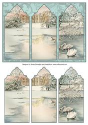 Winter Swan Lake Triptych