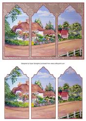 Village Scene Triptych