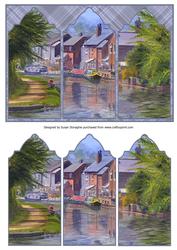 Narrow Boats on Sandiacre Canal Triptych