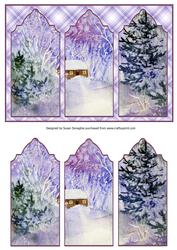 Cabin in the Snow Triptych