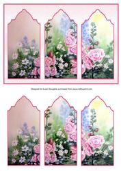 Hollyhocks & Daisies Triptych