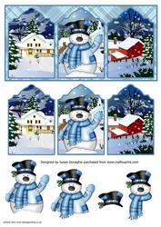 Welcome to Snowman's Winter Village Triptych