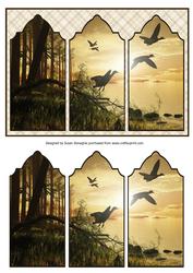 Wild Geese at Sunrise Triptych