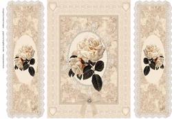 Cream Roses, Lace & Pearls Gatefold
