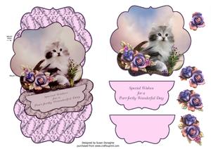 Kitten in a Basket Easel Card