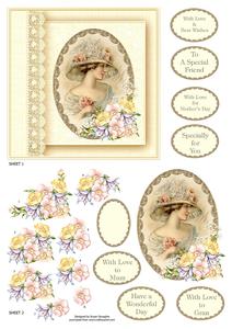 Vintage Lady Portrait 8x8 Card Front