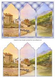 Coastal Village Triptych