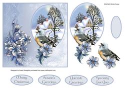 Wild Bird Winter Scene 6x6 Card Front