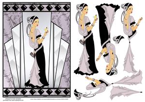 Art Deco Cocktail Hour A4 Card Front