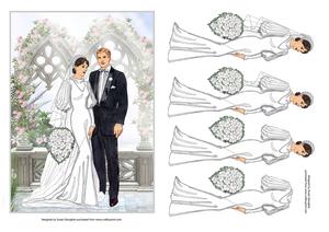 New Brides #6 A4 Card Front & Decoupage