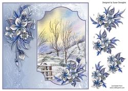 Snowy Woodland Path 8x8 Card Front