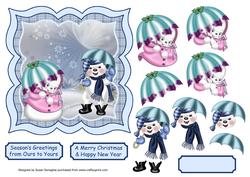 Jolly Snow Couple in a Winter Wonderland