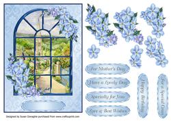 Village Church Window Scene