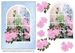 Hollyhock Window Scene