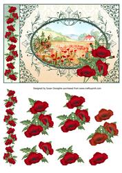 Poppy Field Country Scene