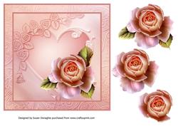 A Peach Rose with Love 7x7card Front