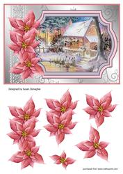 Winter Woodland Cottage & Poinsettias