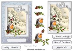 Robin, Holly & Birdhouse