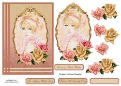 Art Deco Portrait with Roses