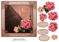 Dewdrops on Roses 7x7 Card
