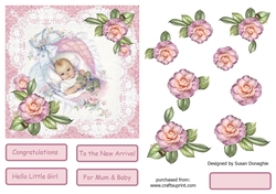 Baby with Camellias & Roses
