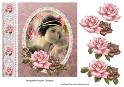 Vintage Lady Portrait Lace & Pearls