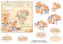 Peach Flowers & Wedding Rings