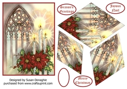 Candles & Poinsettias Diamond Pyramage