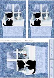 Christmas Cat at the Window