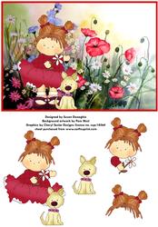Country Pals Among the Poppies