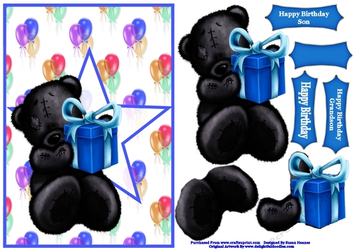 Birthday Bear Greetings - Boy