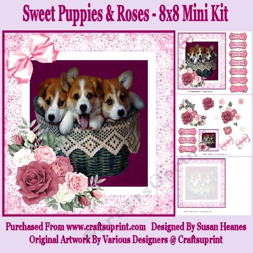 Sweet Puppies & Roses - 8x8 Mini Kit