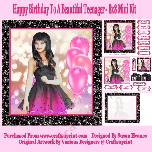 Happy Birthday To A Beautiful Teenager - 8x8 Mini Kit