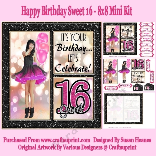 Happy Birthday Sweet 16 - 8x8 Mini Kit