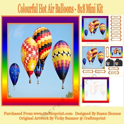 Colourful Hot Air Balloons - 8x8 Mini Kit