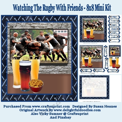 Watching The Rugby With Friends - 8x8 Mini Kit