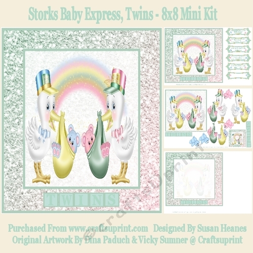 Storks Baby Express, Twins - 8x8 Mini Kit