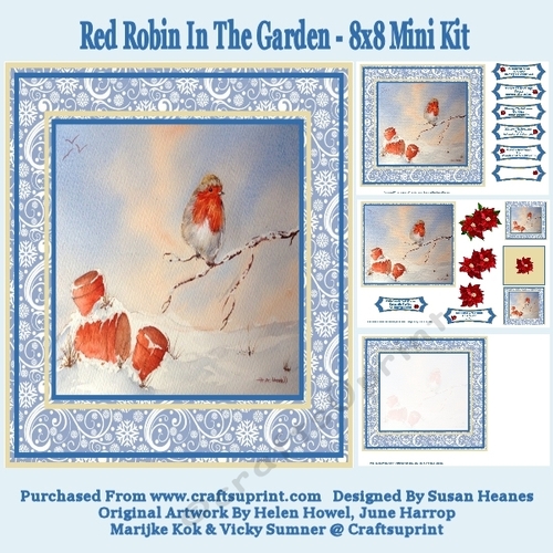 Red Robin In The Garden - 8x8 Mini Kit