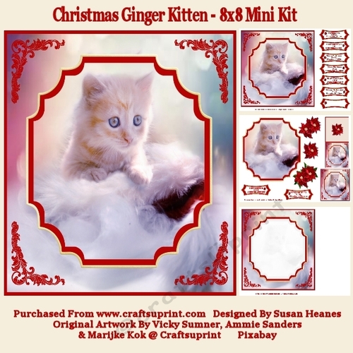 Christmas Ginger Kitten - 8x8 Mini Kit