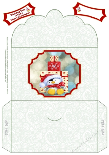 Penguin Christmas Present Pile - Money Wallet
