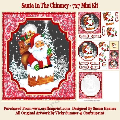 Santa In The Chimney - 7x7 Mini Kit