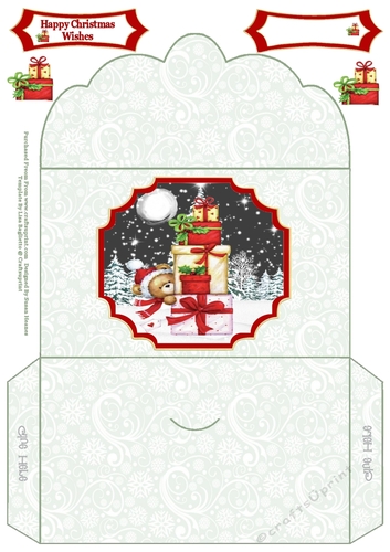 Teddy Christmas Present Pile - Money Wallets
