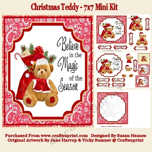 Christmas Teddy - 7x7 Mini Kit