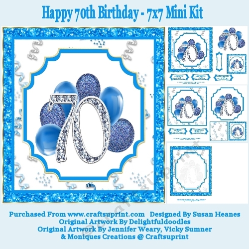 Happy 70th Birthday - 7x7 Mini Kit