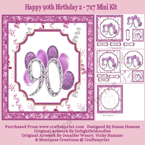 Happy 90th Birthday 2 - 7x7 Mini Kit