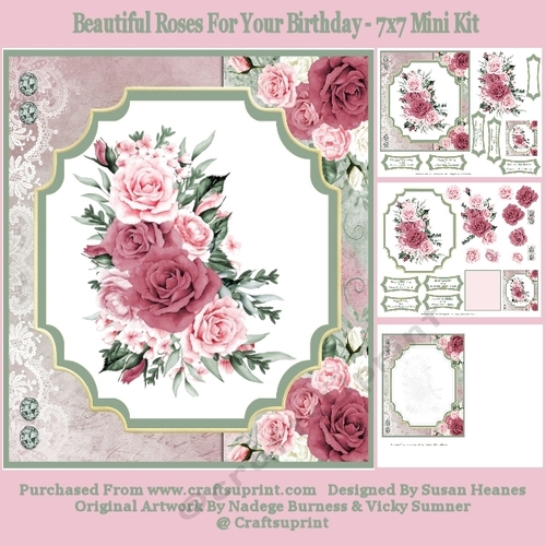 Beautiful Roses For Your Birthday - 7x7 Mini Kit