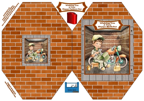 The Motor Bike Mechanic - Cut And Fold Card