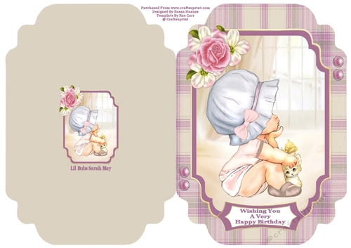 Lil Bubs Sarah May - Cut And Fold Card