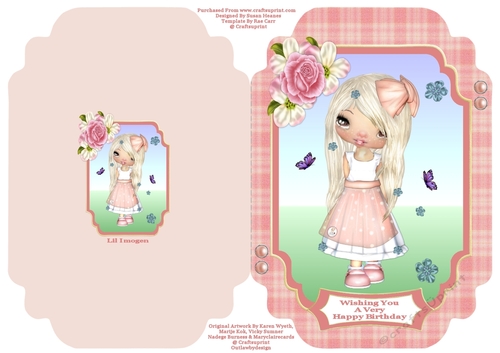 Lil Imogen - Cut And Fold Card
