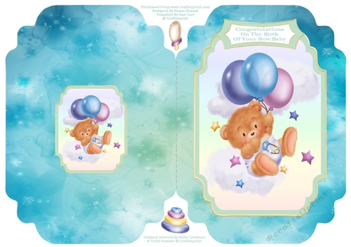 Sweet Baby Bears - Cut And Fold Card